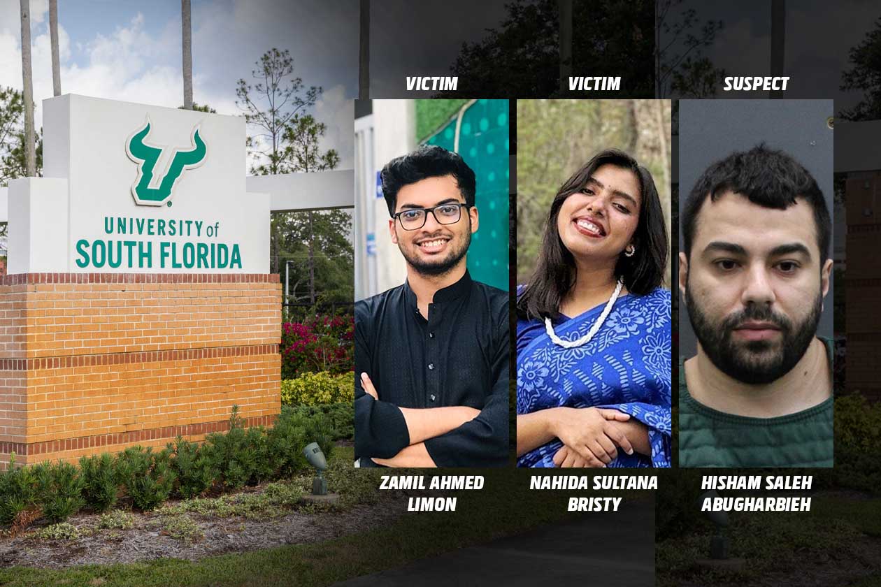 USF Double Murder Case: Two Victims Zamil Limon, Nahida Bristy and the suspect Abugharbieh